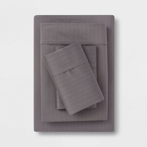 Threshold -  500TC Cotton Blend Sateen 4-Piece Sheet  Gray